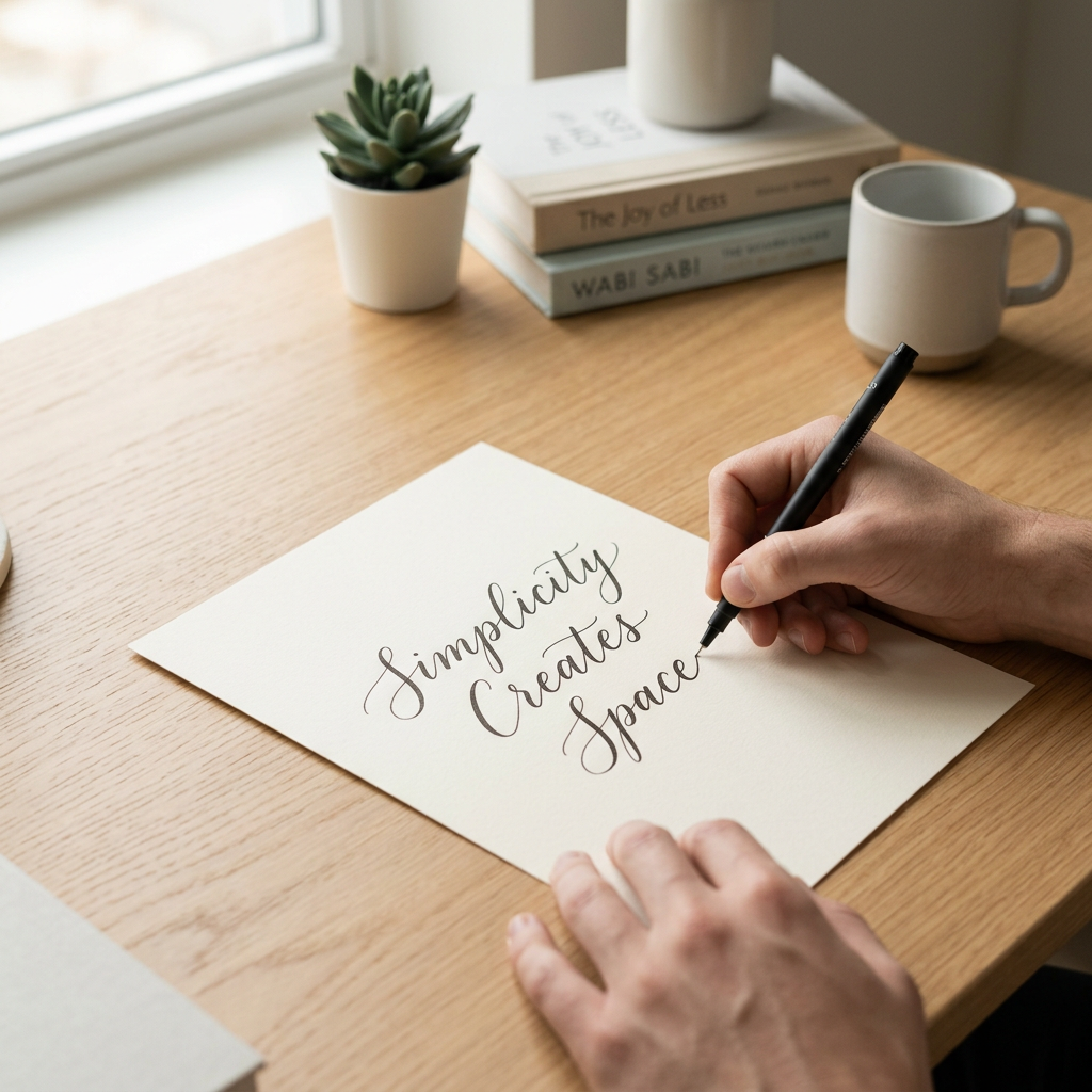 Change text to Simplicity Creates Space